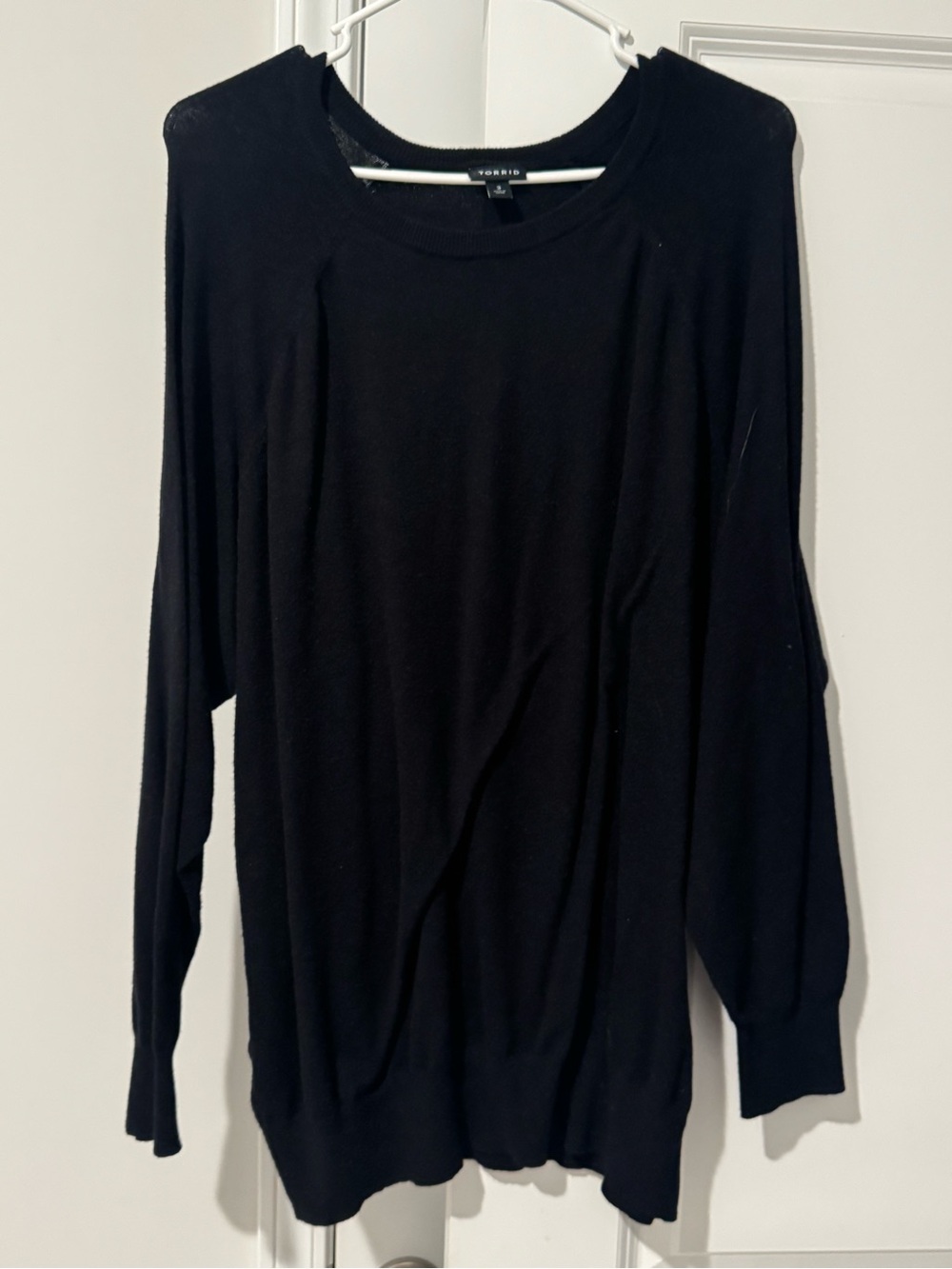 torrid Black Crewneck Lightweight Sweater